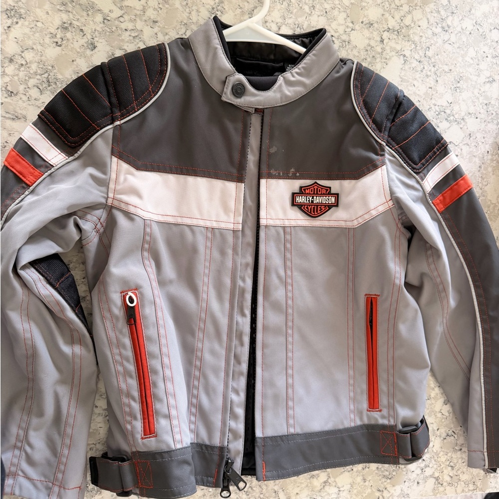 Harley-Davidson Kids Gray & Orange Riding Jacket